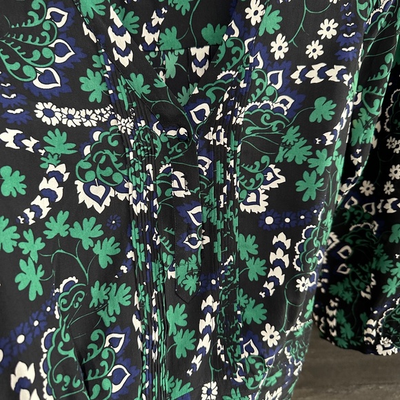 VERONICA BEARD Elm Printed Shirt Dress Victorian Vine 100% silk Size 0 - Picture 6 of 12